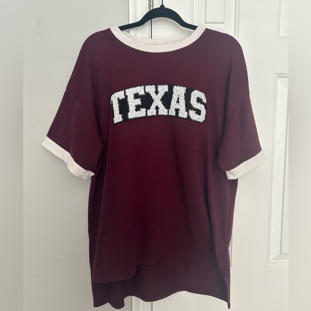 Fantastic Fawn Burgundy Texas Graphic Tee